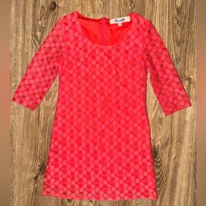 Emmelee Coral Pink Lace Dress - Medium